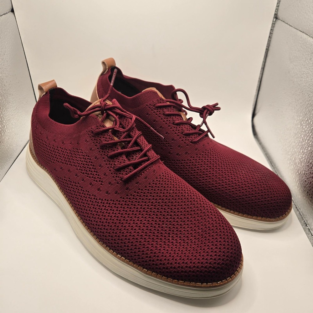 Vilocy Sneakers Mens 13 Burgundy Knit Wingtip Oxford Shoe (S10)